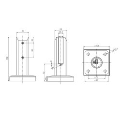 Lodret glasholder sort