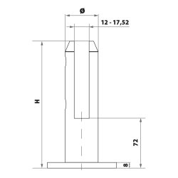 Lodret glasholder rustfri