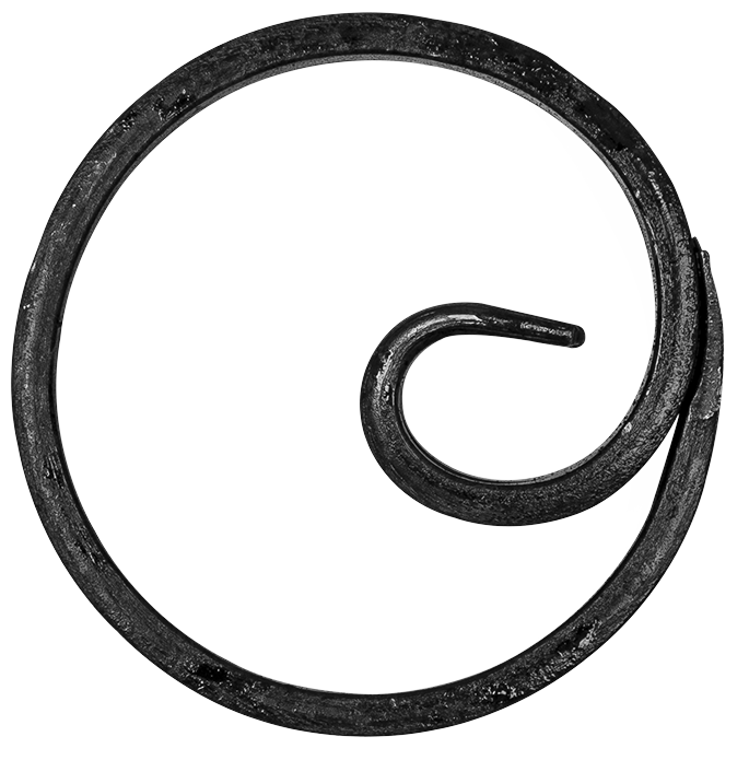 Smedejerns O Dekoration 12x6 med krølle Ø100